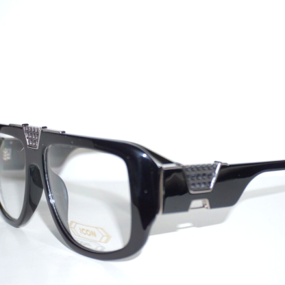 ICON THE APOLLO C3 57-17-150 Black Clubmaster Eyeglasses Frame Made in Italy