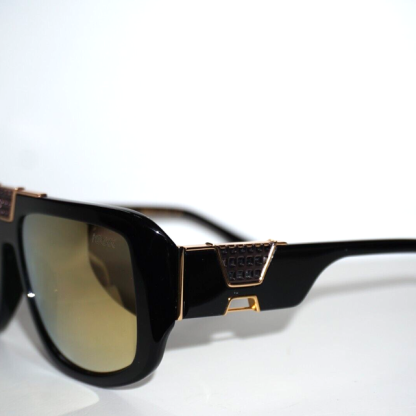 ICON THE APOLLO C3 Black Brown Mirrored Aviator Sunglasses Made in Italy
