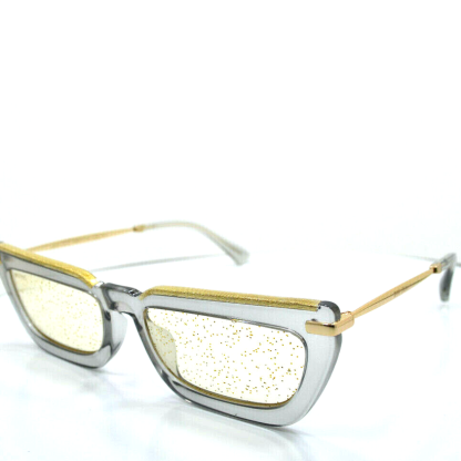 JIMMY CHOO VELA/G/S P4GD1 SUNGLASSES GREY GOLD GLITTER FRAME