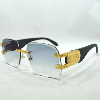 • VWC VINTAGE WOOD COLLECTION LIMITED #1 COL.02 Gold Blue – Designer Sunglasses